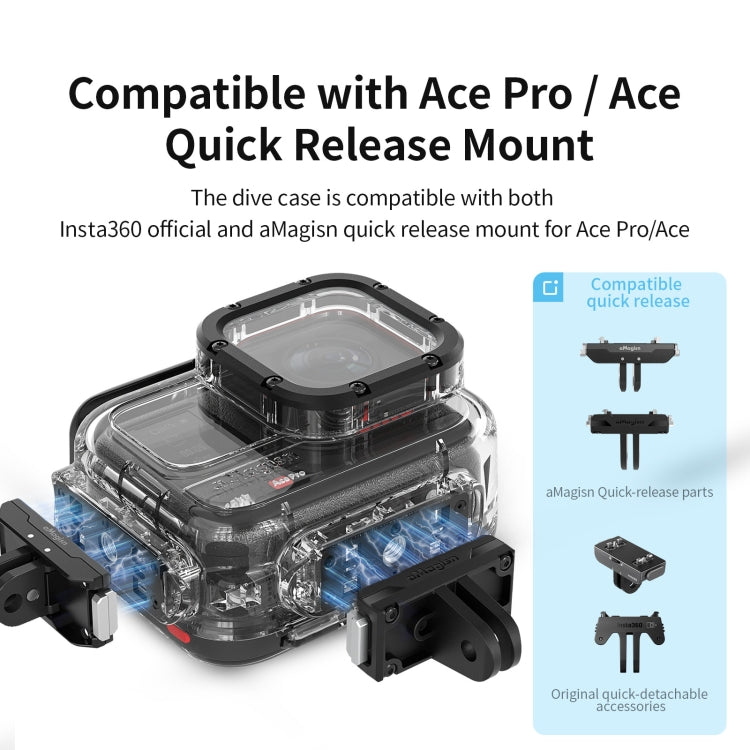 For Insta360 Ace Pro aMagisn Horizontal and Vertical Shooting Dive Shell 60m Waterproof Shell Accessories - Case & Bags by aMagisn | Online Shopping South Africa | PMC Jewellery | Buy Now Pay Later Mobicred