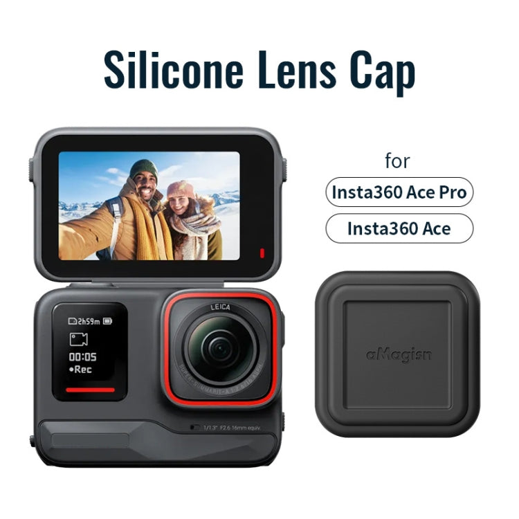 For Insta360 Ace aMagisn Silicone Lens Cap Protective Cover Sports Camera Accessories - Len Accessories by aMagisn | Online Shopping South Africa | PMC Jewellery | Buy Now Pay Later Mobicred
