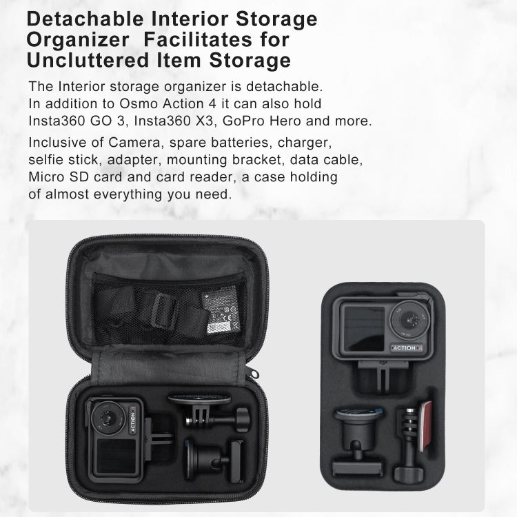 For DJI Osmo Action 4 / 3 aMagisn Small Organizer Bag Sports Camera Protective Accessories(Deep Gray) - Case & Bags by aMagisn | Online Shopping South Africa | PMC Jewellery | Buy Now Pay Later Mobicred