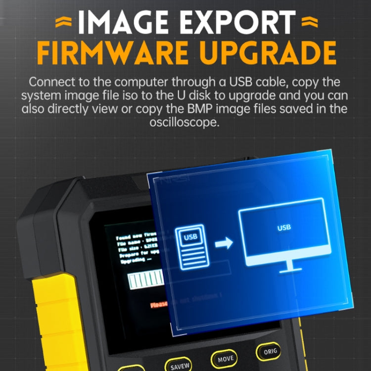 FNIRSI 2 In 1 Small Handheld Fluorescence Digital Dual-Channel Oscilloscope, US Plug(Yellow) - free shipping - PMC TechLife - Order now!