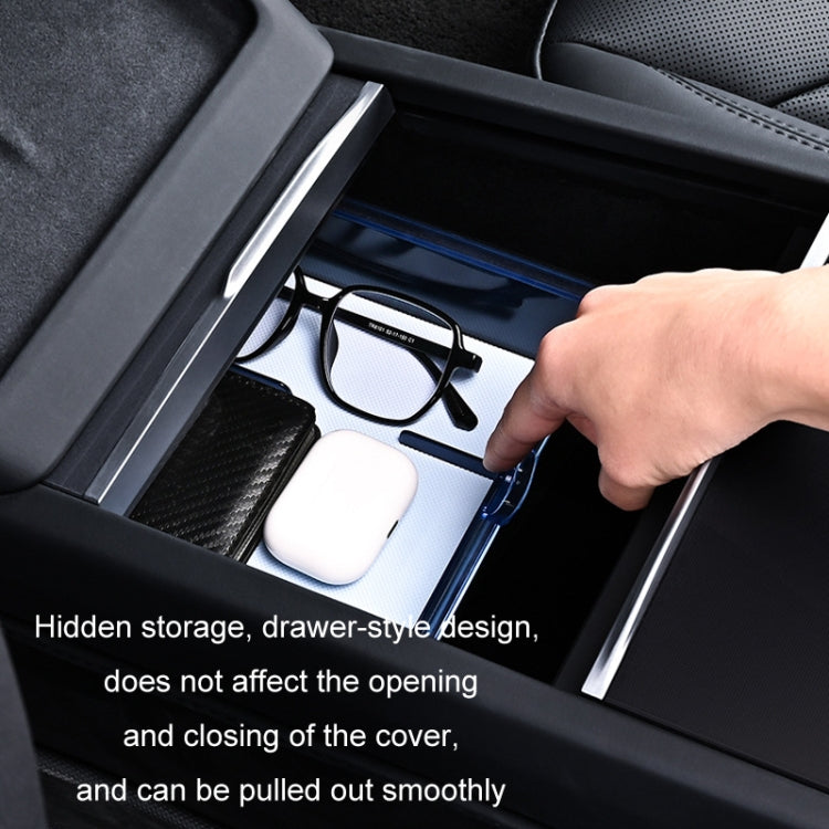 For 2023.9 Tesla Model3 Silicone Double-Layer Storage Box, Color: Blue Central Control - Stowing Tidying by PMC Jewellery | Online Shopping South Africa | PMC Jewellery | Buy Now Pay Later Mobicred