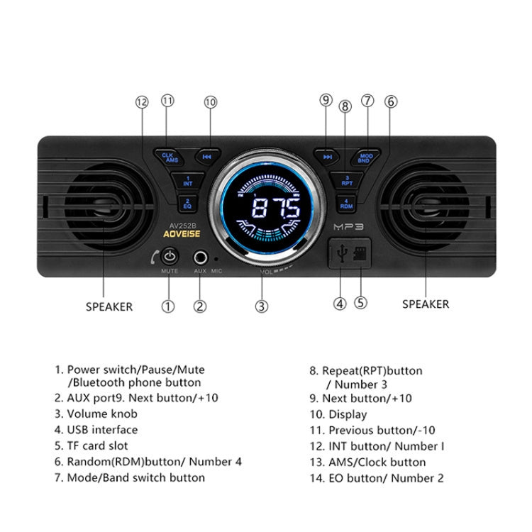 12 V Car MP3 Bluetooth Player Plug And Play FM Automobile Radio(Black) - Car MP3 & MP4 & MP5 by PMC Jewellery | Online Shopping South Africa | PMC Jewellery | Buy Now Pay Later Mobicred