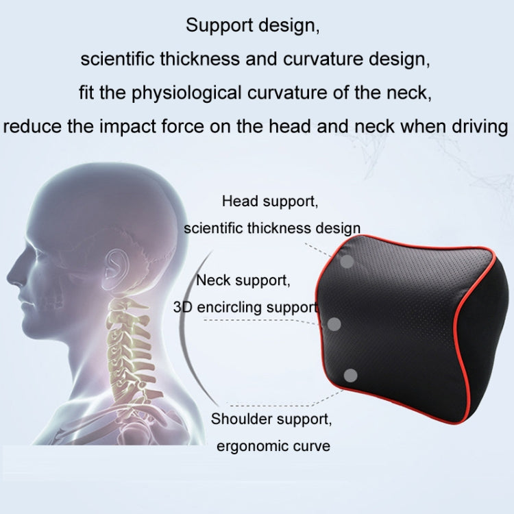 Leather Memory Foam All Season Car Seat Neck Support Cushion Headrest+Waist Pad(Black) - Seat Accessories by PMC Jewellery | Online Shopping South Africa | PMC Jewellery | Buy Now Pay Later Mobicred