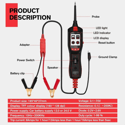 JDiag 6-30V Electrical Detector Fuel Injector Signal Detection Vehicle System Diagnosis(P150) - Electronic Test by JDiag | Online Shopping South Africa | PMC Jewellery | Buy Now Pay Later Mobicred