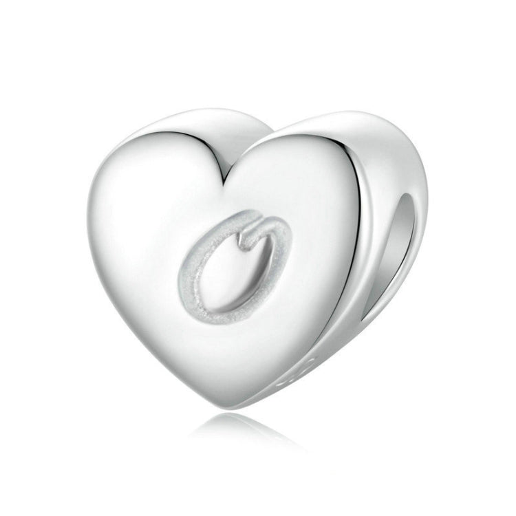 S925 Sterling Silver Platinum-plated Love Letters DIY Beads(O) - Jewelry Accessories by PMC Jewellery | Online Shopping South Africa | PMC Jewellery