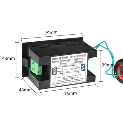 SINOTIMER SPM002 Liquid Crystals AC Digital Voltage And Current Meter Power Monitor, Specification: AC80-300V 100A - Current & Voltage Tester by SINOTIMER | Online Shopping South Africa | PMC Jewellery | Buy Now Pay Later Mobicred