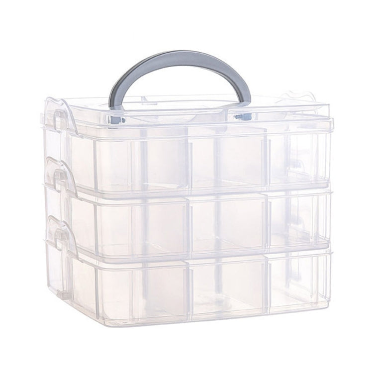 3 Layer Detachable Jewelry Storage Box Plastic Handheld Cosmetic Storage Box(Transparent) - Jewelry Storages by PMC Jewellery | Online Shopping South Africa | PMC Jewellery