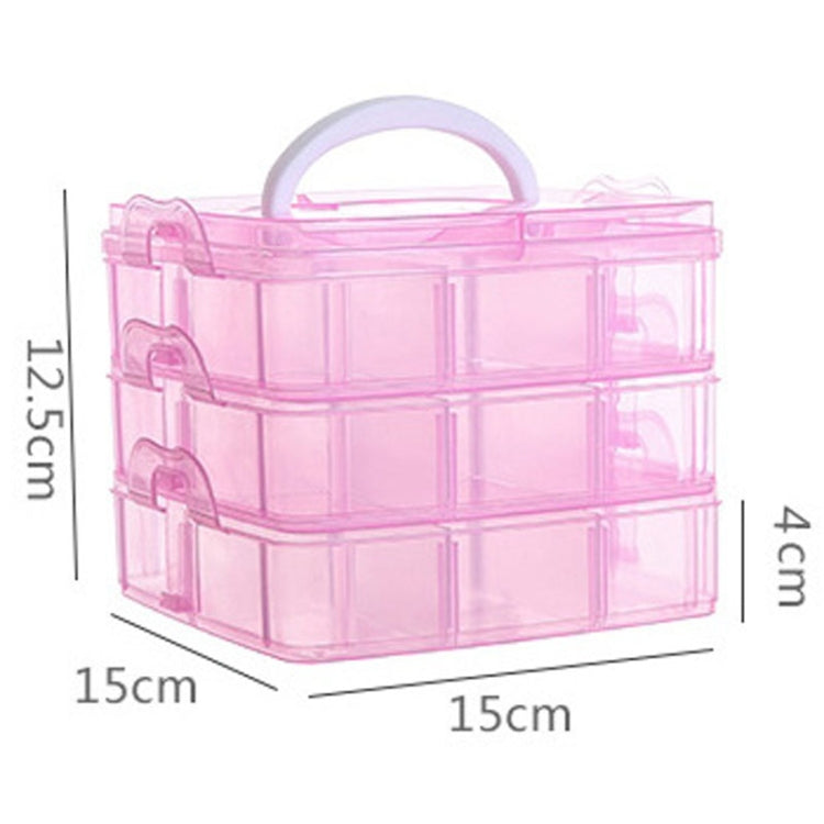 3 Layer Detachable Jewelry Storage Box Plastic Handheld Cosmetic Storage Box(Transparent) - Jewelry Storages by PMC Jewellery | Online Shopping South Africa | PMC Jewellery