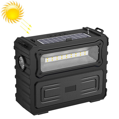 DV-690 Dual LED Light Solar Wireless Bluetooth Speaker Outdoor Camping FM Radio(Black) - Radio Player by PMC Jewellery | Online Shopping South Africa | PMC Jewellery | Buy Now Pay Later Mobicred