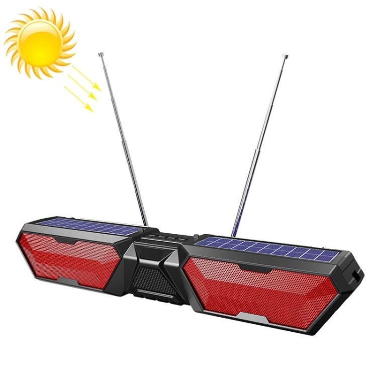 DV-880 Dual Solar Wireless Bluetooth Speaker Outdoor Long Radio(Red) - Radio Player by PMC Jewellery | Online Shopping South Africa | PMC Jewellery | Buy Now Pay Later Mobicred