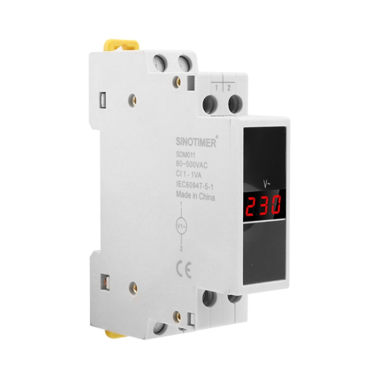 SINOTIMER SDM011 Modular Din Rail Type AC Single-Phase Digital Voltmeter Electronic Instrumentation - Current & Voltage Tester by SINOTIMER | Online Shopping South Africa | PMC TechLife | Buy Now Pay Later Mobicred