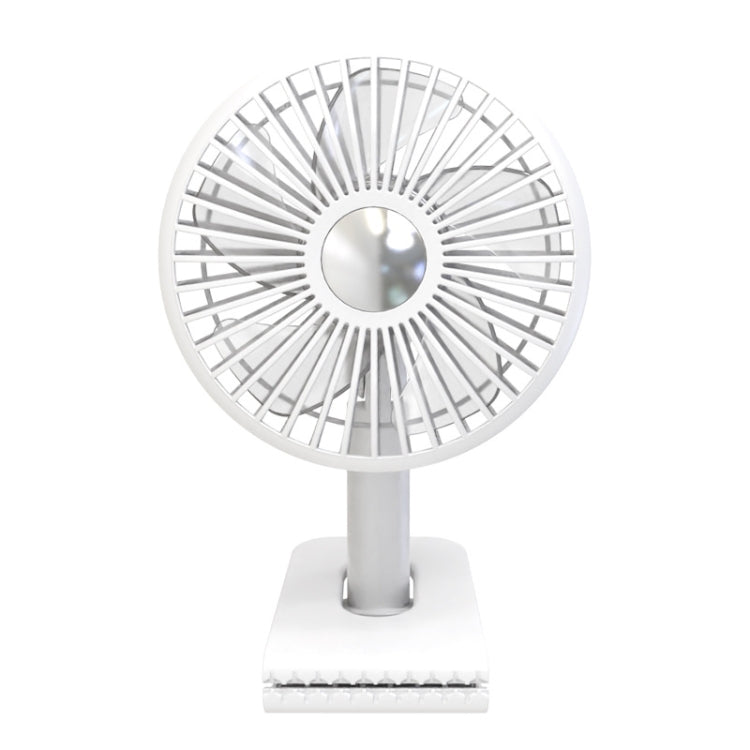 Car Clip-On Rechargeable Electric Oscillating Head Fan With Light(White) - Heating & Fans by PMC Jewellery | Online Shopping South Africa | PMC Jewellery | Buy Now Pay Later Mobicred