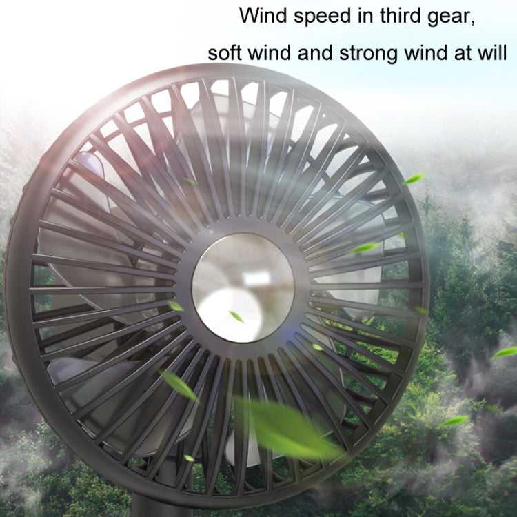 Car Clip-On Rechargeable Electric Oscillating Head Fan With Light(Dark Green) - Heating & Fans by PMC Jewellery | Online Shopping South Africa | PMC Jewellery | Buy Now Pay Later Mobicred