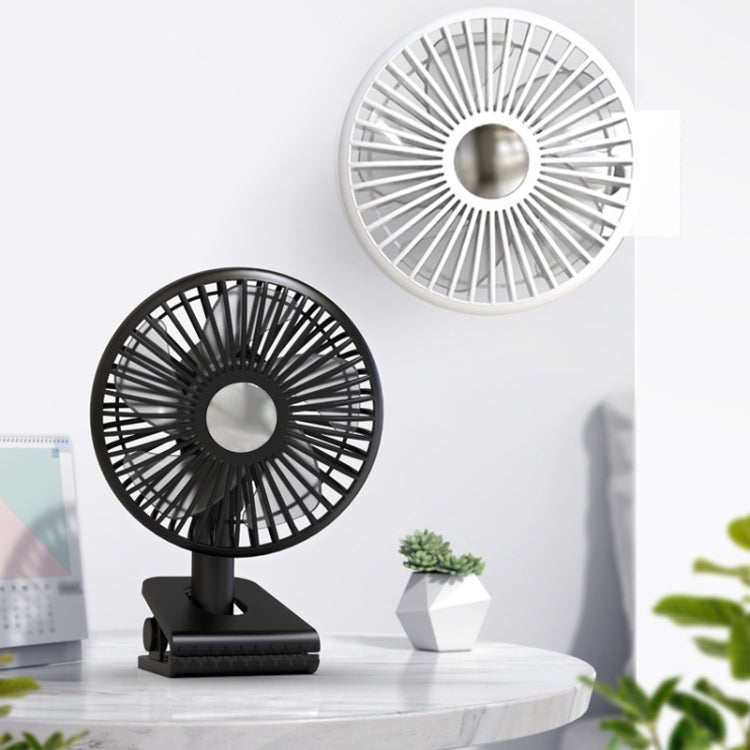 Car Clip-On Rechargeable Electric Oscillating Head Fan With Light(Dark Green) - Heating & Fans by PMC Jewellery | Online Shopping South Africa | PMC Jewellery | Buy Now Pay Later Mobicred