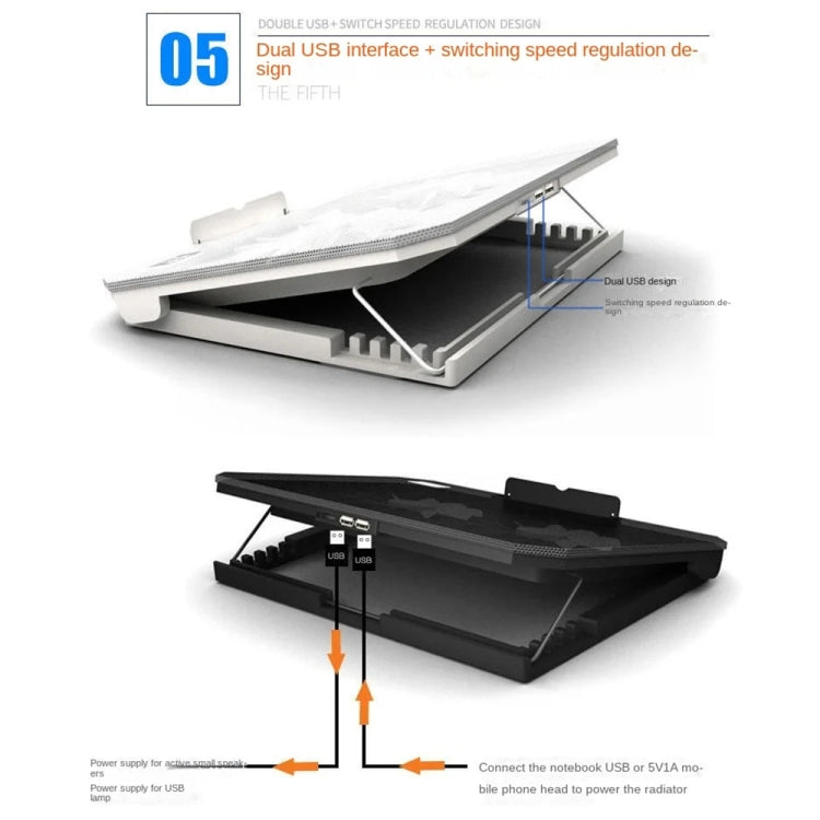 NUOXI S200C Laptop Silent Radiator Multi-level Adjustable Metal Bracket Base(Black) - Cooling Pads by NUOXI | Online Shopping South Africa | PMC Jewellery | Buy Now Pay Later Mobicred