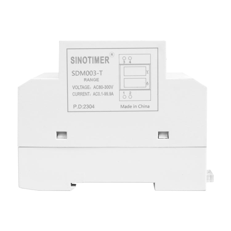 SINOTIMER SDM003-T 3 Digits DIN Rail Single-Phase AC Household Dual Display Voltage And Current Meter - free shipping - PMC TechLife - Order now!