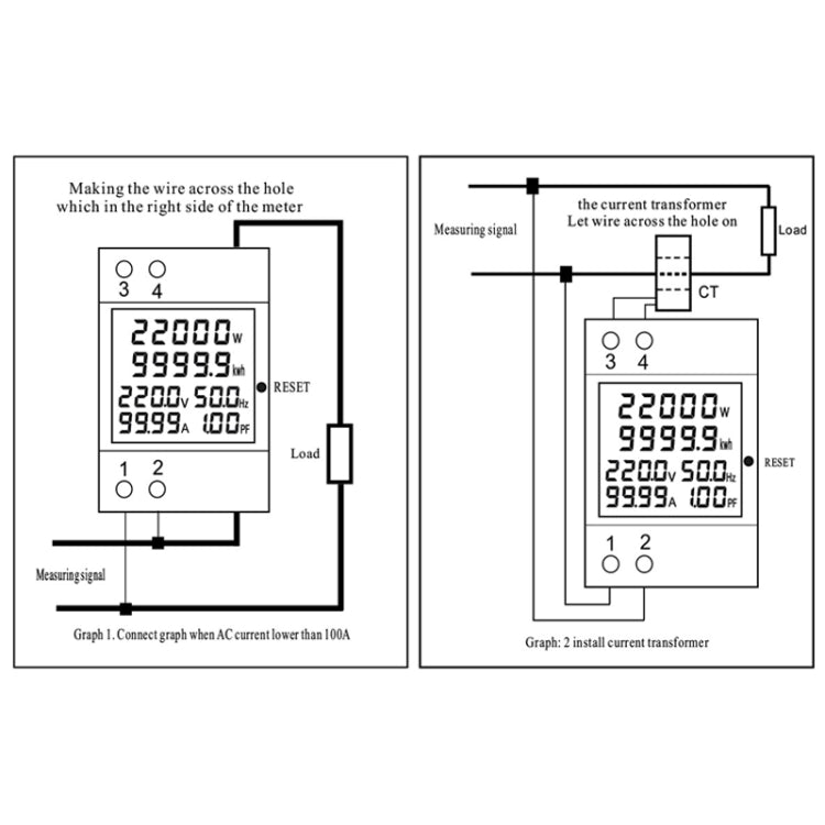 SINOTIMER SDM009 Din Rail Single-Phase Voltage Current Frequency Power Factor Electricity Multifunctional Meter, Model: AC250-450V Built-In - Current & Voltage Tester by SINOTIMER | Online Shopping South Africa | PMC Jewellery | Buy Now Pay Later Mobicred