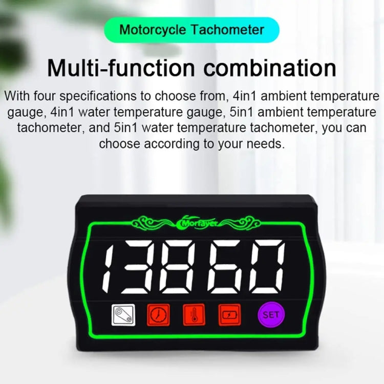 5 in 1 Water Temperature Tachometer Morfayer Locomotive Intelligent Multi-function Tachometer - Electrical Instruments by Morfayer | Online Shopping South Africa | PMC Jewellery | Buy Now Pay Later Mobicred