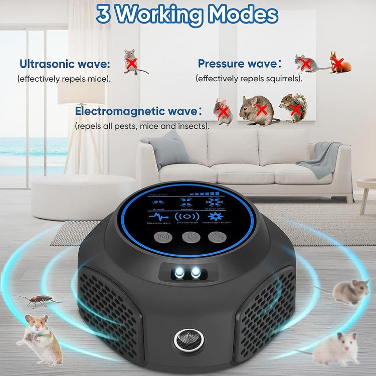 219 Intelligent Ultrasonic Multi-dimensional Frequency Conversion Home Indoor Mouse Repeller(Black) - Repellents by PMC TechLife | Online Shopping South Africa | PMC TechLife | Buy Now Pay Later Mobicred