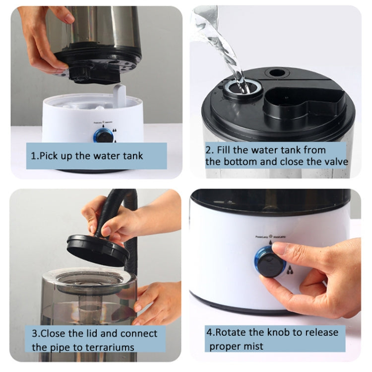 4L Reptile Humidifier Fogger Cool Mist Fog Mister with Tube for Tortoise Habita UK Plug - free shipping - PMC TechLife - Order now!