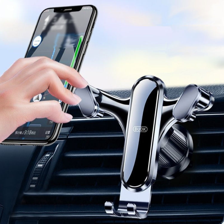 BUDK Triangle Gravity Sensor Car Phone Bracket Car Air Vent Navigation Holder, Model: Suction Cup Base Model - Car Holders by BUDK | Online Shopping South Africa | PMC Jewellery | Buy Now Pay Later Mobicred