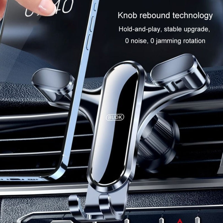 BUDK Triangle Gravity Sensor Car Phone Bracket Car Air Vent Navigation Holder, Model: Hook Model - Car Holders by BUDK | Online Shopping South Africa | PMC Jewellery | Buy Now Pay Later Mobicred