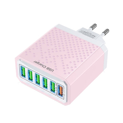 6-Ports Multifunctional Quick Charging USB Travel Charger Power Adapter, Model: Pink EU Plug - USB Charger by PMC Jewellery | Online Shopping South Africa | PMC Jewellery | Buy Now Pay Later Mobicred