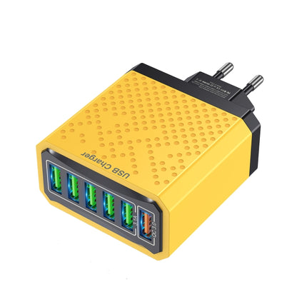 6-Ports Multifunctional Quick Charging USB Travel Charger Power Adapter, Model: Yellow EU Plug - USB Charger by PMC Jewellery | Online Shopping South Africa | PMC Jewellery | Buy Now Pay Later Mobicred