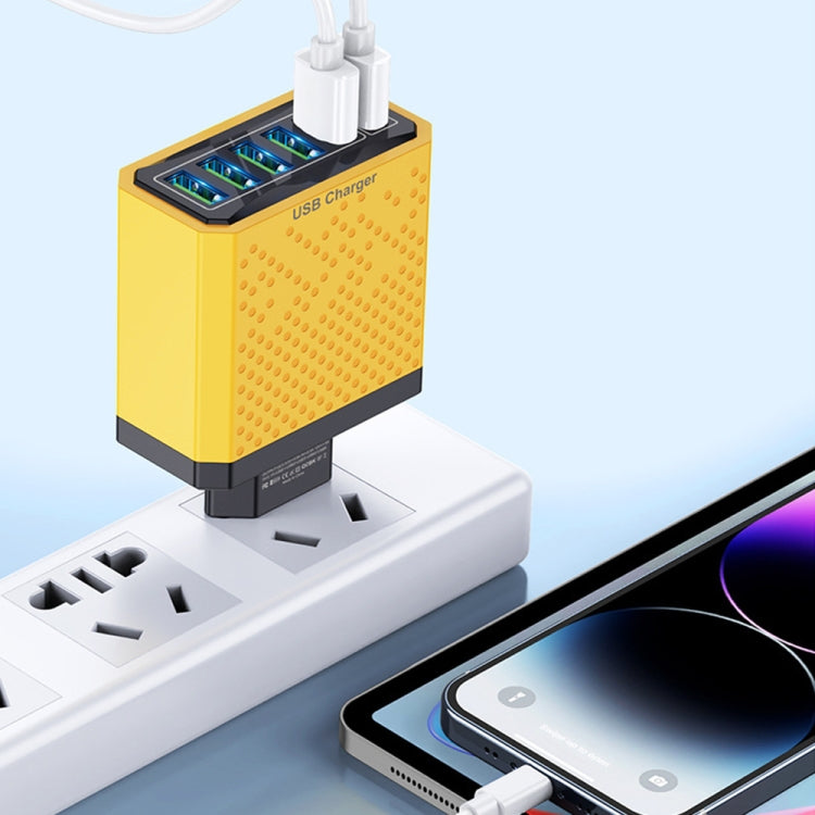 6-Ports Multifunctional Quick Charging USB Travel Charger Power Adapter, Model: Yellow US Plug - USB Charger by PMC Jewellery | Online Shopping South Africa | PMC Jewellery | Buy Now Pay Later Mobicred