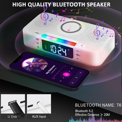 Digital Alarm Clock Wireless Charger Bluetooth Speaker RGB Night Light Cell Phone Stand(Black) - Desktop Speaker by PMC Jewellery | Online Shopping South Africa | PMC Jewellery | Buy Now Pay Later Mobicred