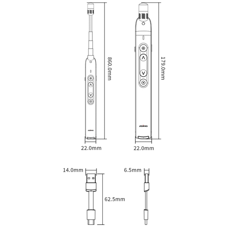 ASING A31 Multi-Functional Presentation Remote With Telescopic Teaching Rod Designed For Touch Screen -  by ASING | Online Shopping South Africa | PMC Jewellery | Buy Now Pay Later Mobicred