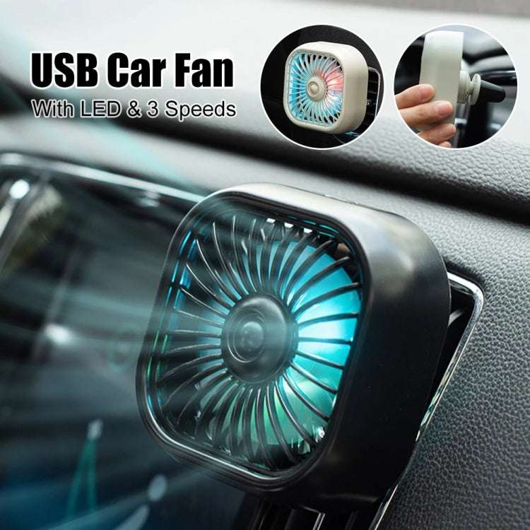 F11 Car USB Colorful Gradient Light Cooling Fan Automotive Interior, Color: Black - Heating & Fans by PMC Jewellery | Online Shopping South Africa | PMC Jewellery | Buy Now Pay Later Mobicred