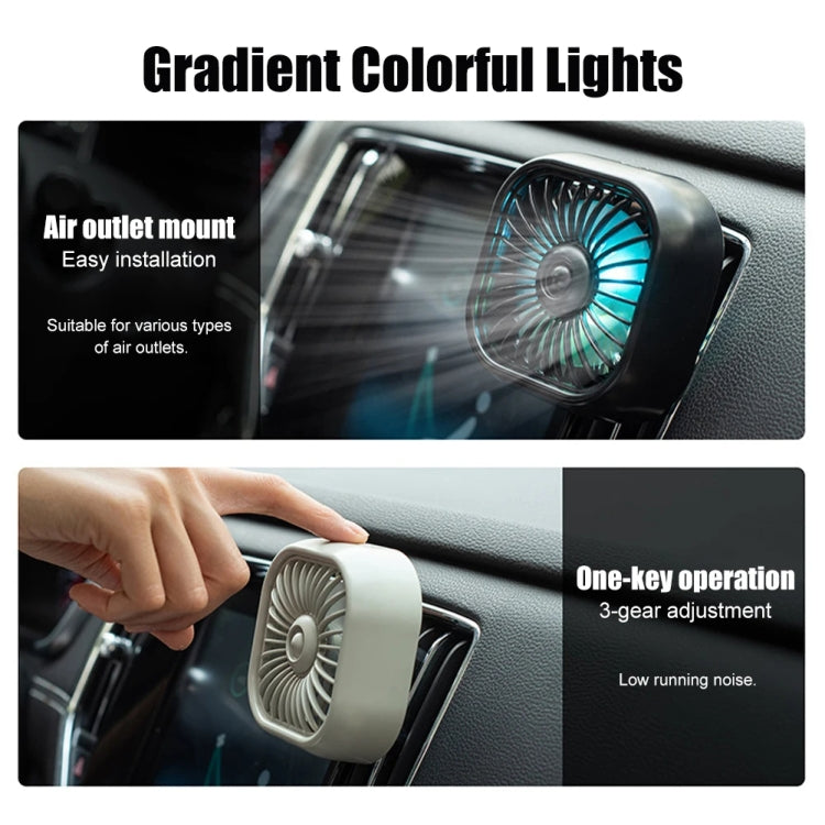 F11 Car USB Colorful Gradient Light Cooling Fan Automotive Interior, Color: Black - Heating & Fans by PMC Jewellery | Online Shopping South Africa | PMC Jewellery | Buy Now Pay Later Mobicred