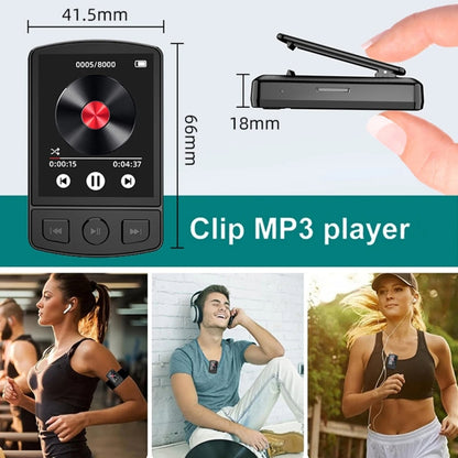 No Memory Card 1.8-Inch Color Screen Recording MP3/MP4 Sports Bluetooth Walkman With Back Clip - MP3 Player by PMC Jewellery | Online Shopping South Africa | PMC Jewellery | Buy Now Pay Later Mobicred