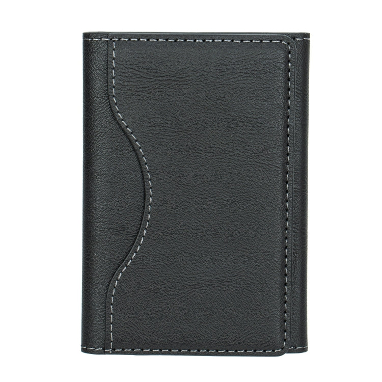 Tri-fold Magnetic Leather Wallet Card Holder for iPhone 15/14/13/12 Series(Black) - Others Accessories by PMC Jewellery | Online Shopping South Africa | PMC Jewellery