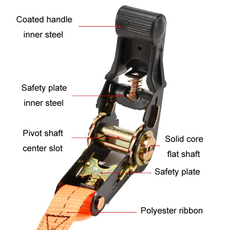 Motorcycle Ratchet Tensioner Cargo Bundling And Luggage Fixing Straps, Specification: Orange 5m - Towing Bars by PMC Jewellery | Online Shopping South Africa | PMC Jewellery | Buy Now Pay Later Mobicred