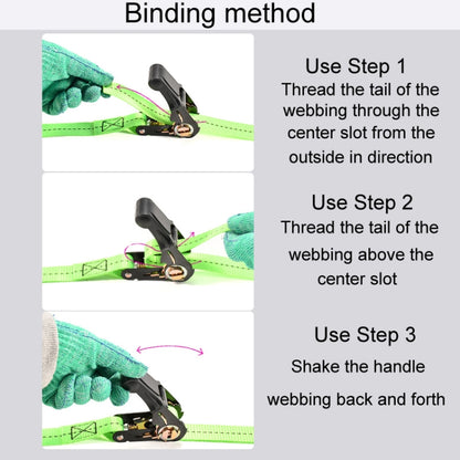 Motorcycle Ratchet Tensioner Cargo Bundling And Luggage Fixing Straps, Specification: Fluorescent Green 1.5m - Towing Bars by PMC Jewellery | Online Shopping South Africa | PMC Jewellery | Buy Now Pay Later Mobicred