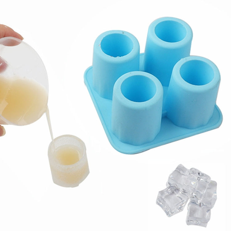 Four Hole Ice Cup Silicone Mold Compartment Cylindrical Coke Whiskey Ice Cube Maker Mold(Red) - Food Molds by PMC TechLife | Online Shopping South Africa | PMC TechLife