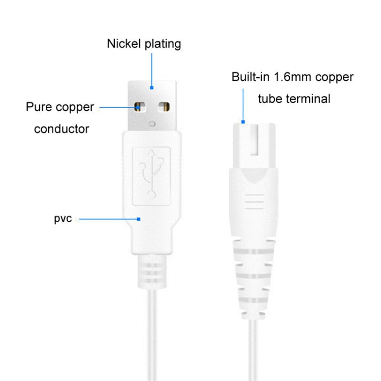 1.25m For Shaver / Water Refill Device USB TTo 8-Figure Tail Charging Cable Power Cord(Black) - Shavers Parts by PMC TechLife | Online Shopping South Africa | PMC TechLife | Buy Now Pay Later Mobicred