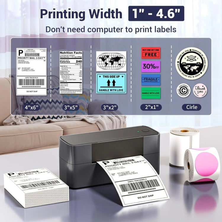 Phomemo PM245-BT Bluetooth Shipping Label Printer Support Labels Width  1- 4.6 Inch(UK Plug) - Printer by Phomemo | Online Shopping South Africa | PMC Jewellery | Buy Now Pay Later Mobicred