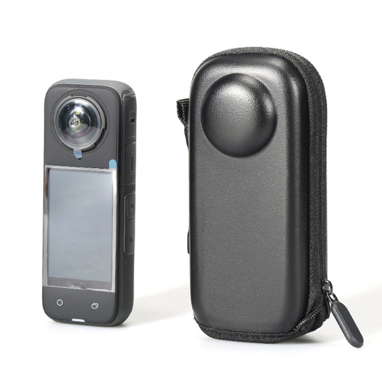 For Insta360 X4 Mini Storage Case PU Bag Sport Camera Protector With Hook(Black) - Case & Bags by PMC TechLife | Online Shopping South Africa | PMC TechLife | Buy Now Pay Later Mobicred