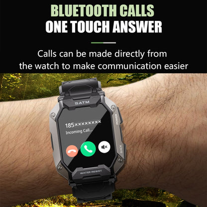 C20Plus 1.81-inch Health Monitoring Waterproof Bluetooth Call Smart Watch, Color: Black 3-Beads - Smart Watches by PMC Jewellery | Online Shopping South Africa | PMC Jewellery | Buy Now Pay Later Mobicred