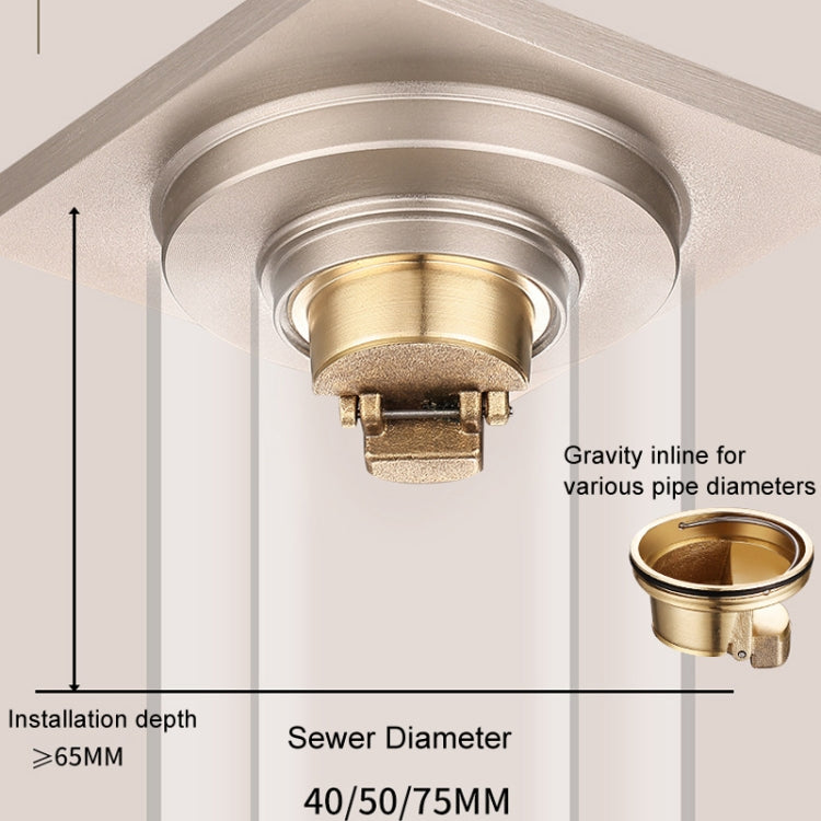 All Copper Brushed Anti-Odor Floor Drain Gravity Copper Core Bathroom Floor Drain, Specification: 8x20cm Long Invisible Medium Drain - Drain Strainers by PMc TechLife | Online Shopping South Africa | PMc TechLife | Buy Now Pay Later Mobicred