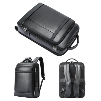 Bopai 61-120761 Large-capacity First-layer Cowhide Business Laptop Backpack With USB+Type-C Port(Black) - Backpack by Bopai | Online Shopping South Africa | PMC Jewellery | Buy Now Pay Later Mobicred