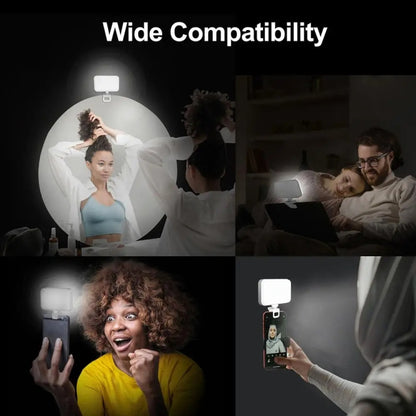 66 LEDs Selfie Fill Light Rechargeable 3 Modes Clip-on Pocket Light For Phone, Laptop, Tablet Meeting(White) - Selfie Light by PMC Jewellery | Online Shopping South Africa | PMC Jewellery | Buy Now Pay Later Mobicred