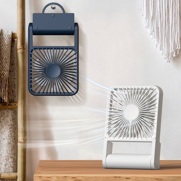 HX-123 USB Charging Wall-mounted Desktop Folding Thin and Light Small Fan(Blue) - Electric Fans by PMC Jewellery | Online Shopping South Africa | PMC Jewellery | Buy Now Pay Later Mobicred