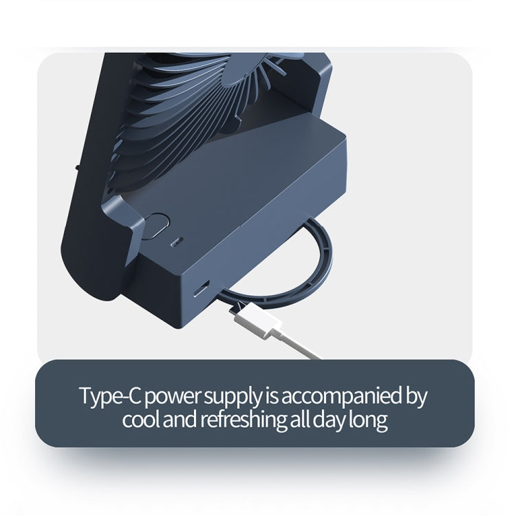 HX-123 USB Charging Wall-mounted Desktop Folding Thin and Light Small Fan(Blue) - Electric Fans by PMC TechLife | Online Shopping South Africa | PMC TechLife | Buy Now Pay Later Mobicred