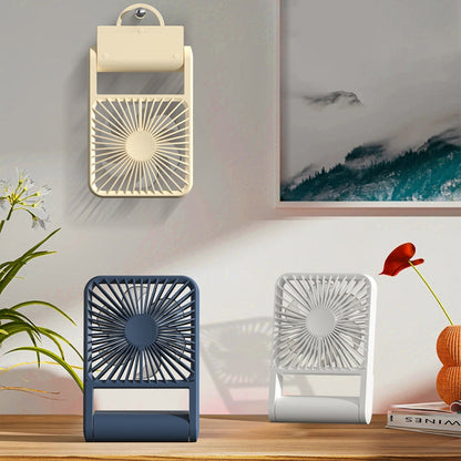 HX-123 USB Charging Wall-mounted Desktop Folding Thin and Light Small Fan(White) - Electric Fans by PMC Jewellery | Online Shopping South Africa | PMC Jewellery | Buy Now Pay Later Mobicred