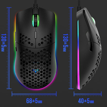 XUNSVFOX XYH90 Wired Hollow Hole Mouse RGB Illuminated Macro Programming Gaming Mouse(Black) - Wired Mice by XUNSVFOX | Online Shopping South Africa | PMC Jewellery | Buy Now Pay Later Mobicred