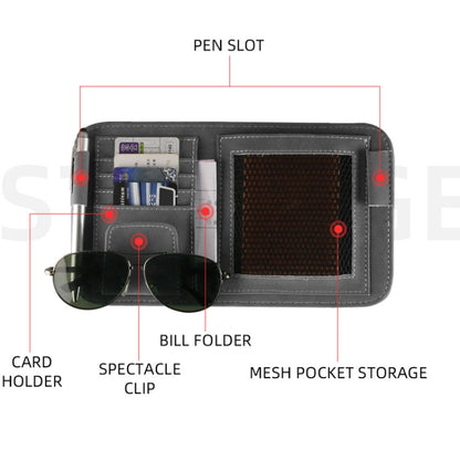 Car Sun Visor Bill Holder Glasses Clip Storage Bag(Blue) - Sunglasses & Glasses Clips by PMC Jewellery | Online Shopping South Africa | PMC Jewellery | Buy Now Pay Later Mobicred